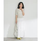 【La boutique BonBon】ペーパーヤーンフリルVネックKN | PAL GROUP OUTLET | 詳細画像48 