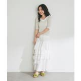 【La boutique BonBon】ペーパーヤーンフリルVネックKN | PAL GROUP OUTLET | 詳細画像49 