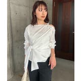 【CAPRICIEUX LE'MAGE】アシメリボンブラウス | PAL GROUP OUTLET | 詳細画像1
