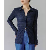 NAVY | 【SHENERY】襟付きシャーリングシャツ | PAL GROUP OUTLET