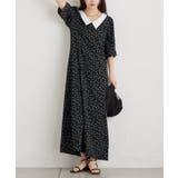 BLK | 【mystic】襟付きフラワーワンピース | PAL GROUP OUTLET