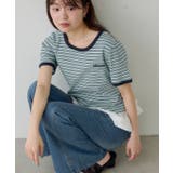 BLU | 【Kastane】ボーダー刺繍TEE | PAL GROUP OUTLET