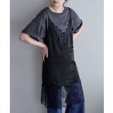 BLACK | 【SHENERY】サテン×ウェーブレースチュニック | PAL GROUP OUTLET