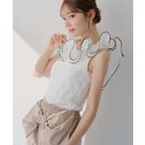 【Chico】バイカラーラッフルジャガードタンク | PAL GROUP OUTLET | 詳細画像5