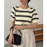 IVORY | 【CAPRICIEUX LE'MAGE】ワッフルボーダーニット | PAL GROUP OUTLET