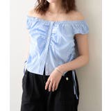 BLU | 【mline】ギャザーフレンチブラウス | PAL GROUP OUTLET