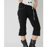 BLK | 【WHO'S WHO gallery】ストレッチスタッズカプリパンツ | PAL GROUP OUTLET