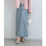 SAX | 【La boutique BonBon】パール付きデニムタイトマキシSK | PAL GROUP OUTLET