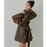 BRN | 【Chico】ファー衿ケープコート | PAL GROUP OUTLET