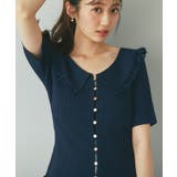 【La boutique BonBon】襟レーストリミング金ボタンニット | PAL GROUP OUTLET | 詳細画像12