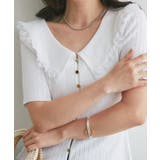 【La boutique BonBon】襟レーストリミング金ボタンニット | PAL GROUP OUTLET | 詳細画像18