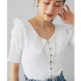 【La boutique BonBon】襟レーストリミング金ボタンニット | PAL GROUP OUTLET | 詳細画像36