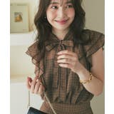 【La boutique BonBon】スパンボイルチェックラッフルボウタ… | PAL GROUP OUTLET | 詳細画像1