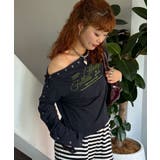NAVY | 【Ciaopanic】リングドットボタンワンショルロンTee | PAL GROUP OUTLET