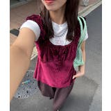 F/RED | 【Ciaopanic】ショルダーギャザーベロアビスチェ | PAL GROUP OUTLET