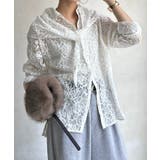 【DouDou】スカーフ付フロッキ-レースシャツ | PAL GROUP OUTLET | 詳細画像6
