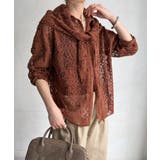 【DouDou】スカーフ付フロッキ-レースシャツ | PAL GROUP OUTLET | 詳細画像18