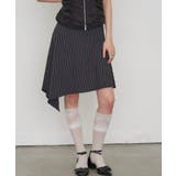 BLK | 【WHO'S WHO gallery】ストライプアシメミディSK | PAL GROUP OUTLET