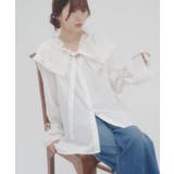 オフホワイト | 【Discoat】【umm】フリルビックカラーボウタイブラウス | PAL GROUP OUTLET