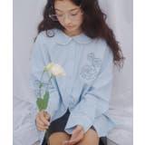 【Discoat】【umm】バラモチーフストライプシャツ | PAL GROUP OUTLET | 詳細画像1