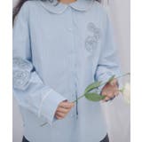 【Discoat】【umm】バラモチーフストライプシャツ | PAL GROUP OUTLET | 詳細画像4