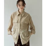 ベージュ | 【Discoat】【Noka】後ろタックサファリシャツ | PAL GROUP OUTLET