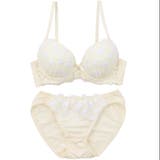 クリーム | プチフラワーレース 3/4モールドカップブラ&ショーツ | palissee