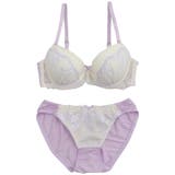 パープル | パステルシアーレース ３/４モールドカップブラ＆ショーツ | palissee