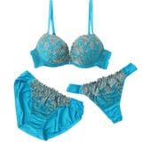 【EFカップ】ローズ刺繍 ３/４モールドカップブラ＆ショーツ＋Tバック | palissee | 詳細画像14 