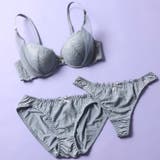 グレー | サイドチュールレース ３/４モールドカップブラ＆ショーツ＋Tバック | palissee