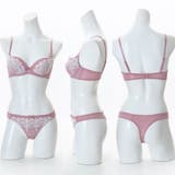 フェミニンアーチレース３/４モールドカップブラ＆ショーツ＋Tバック | palissee | 詳細画像3 