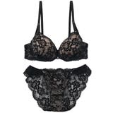 ブラック | シアーレース３/４モールドカップブラ＆ショーツ | palissee