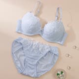 サックス | フラワーチュール３/４モールドカップブラ＆ショーツ | palissee