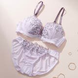 パープル | アンティークバタフライ３/４モールドカップブラ＆ショーツ | palissee
