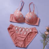 テラコッタ | 【EFカップ】シルバーラメフラワー3/4モールドカップブラ&ショーツ | palissee