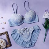 ブルー | 【EFカップ】ラメフラワー３/４モールドカップブラ＆ショーツ | palissee