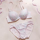 パープル | ラメフラワープリント3/4モールドカップブラ&ショーツ | palissee