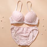 ピンク | パステルフラワー3/4モールドカップブラ&ショーツ | palissee