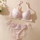 ピンク | フラワーレース3/4モールドカップブラ&ショーツ | palissee