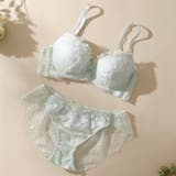 ミント | フラワーレース3/4モールドカップブラ&ショーツ | palissee