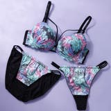 グリーン | ビビッドフラワーマカロニコード3/4モールドカップブラ&ショーツ+Tバック | palissee