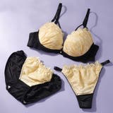 イエロー | Lilyレースマカロニコード3/4モールドカップブラ&ショーツ+Tバック | palissee
