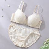 アイボリー | ガーリーハートレース3/4モールドカップブラ&ショーツ | palissee