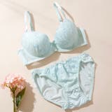 ミント | ガーリーリボンレース３/４モールドカップブラ＆ショーツ  | palissee