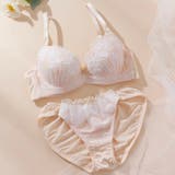 オレンジ | 【EFカップ】パステルフラワープリント3/4モールドカップブラ&ショーツ | palissee