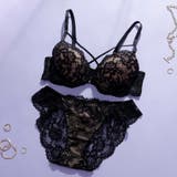 ブラック | レーシィクロスコード３/４モールドカップブラ＆ショーツ | palissee