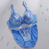 ブルー | レディアントフラワーレース３/４モールドカップブラ＆ショーツ | palissee