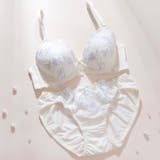 アイボリー | ラメフラワー刺繍3/4モールドカップブラ&ショーツ | palissee