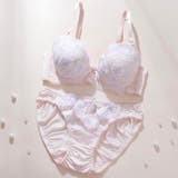 ピンク | ラメフラワー刺繍3/4モールドカップブラ&ショーツ | palissee