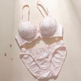 ピンク | 【EFカップ】プチローズ刺繍３/４モールドカップブラ＆ショーツ | palissee